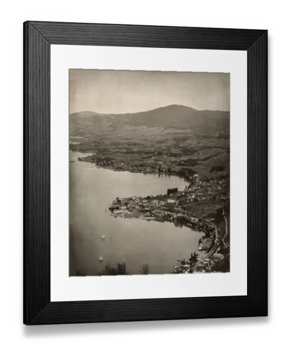 Framed Print : Birds Eye View of Montreux, Switzerland - Lake Geneva Framed Print : Birds Eye View of Montreux, Switzerland - Lake Geneva