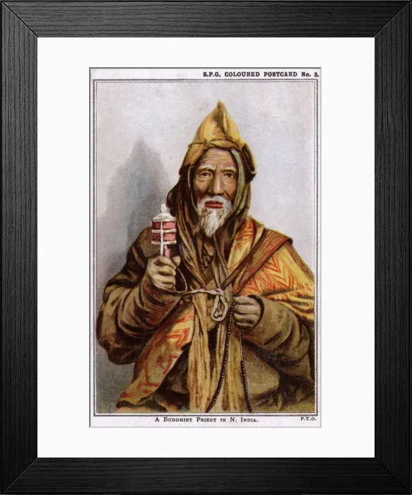 Framed Print : Buddhist Priest in Northern India (Tibet) Framed Print : Buddhist Priest in Northern India (Tibet)
