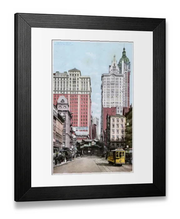 Framed Print : Cortlandt Street, New York - showing Singer Building - USA Framed Print : Cortlandt Street, New York - showing Singer Building - USA