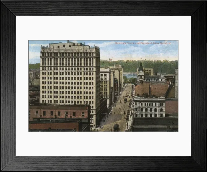 Framed Print : Vancouver, Canada - Hastings Street and Standard Bank Framed Print : Vancouver, Canada - Hastings Street and Standard Bank