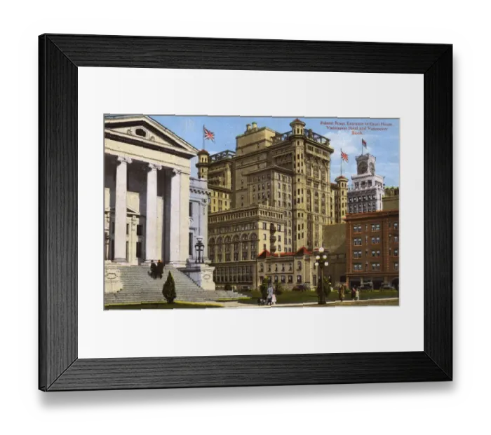 Framed Print : Vancouver, Canada - Robson Street entrance to Court House Framed Print : Vancouver, Canada - Robson Street entrance to Court House