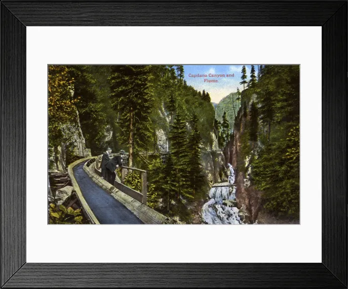 Framed Print : Vancouver, Canada - Capilano Canyon and Flume Framed Print : Vancouver, Canada - Capilano Canyon and Flume