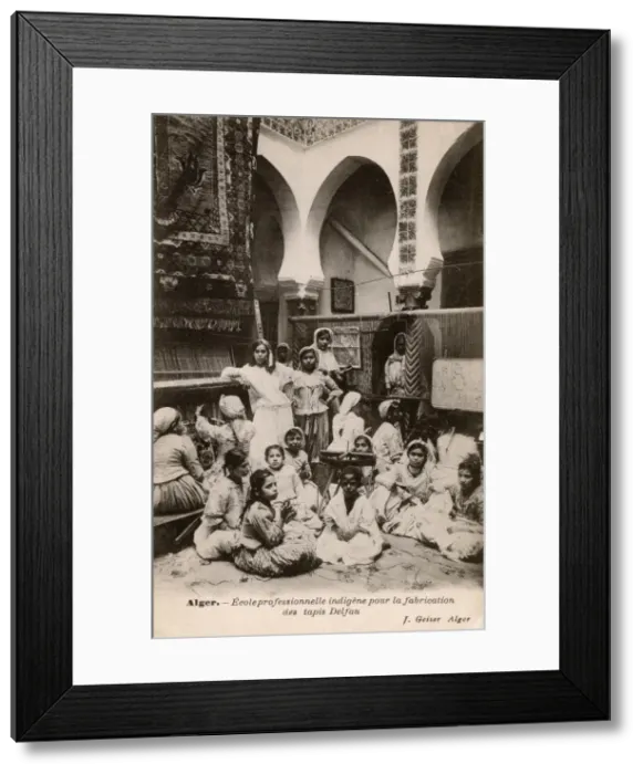 Framed Print : Madame Delfaus school of carpet making, Algiers, Algeria Framed Print : Madame Delfaus school of carpet making, Algiers, Algeria
