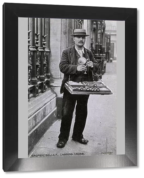 Bagpipe Seller, Charing Cross, London