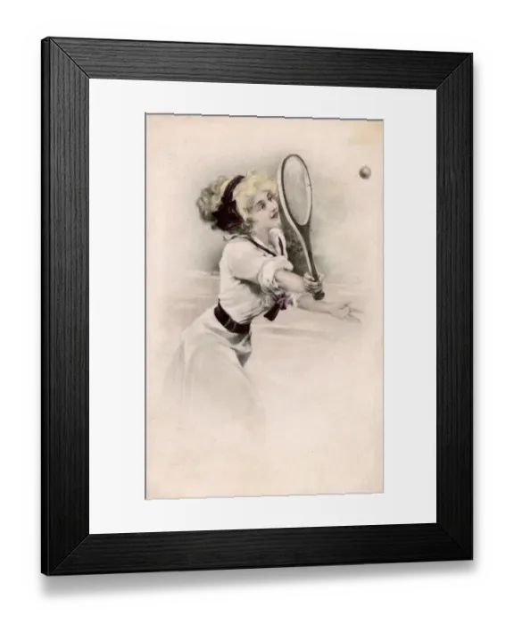 Framed Print : A Jolly Tennis girl volleys home another winner Framed Print : A Jolly Tennis girl volleys home another winner