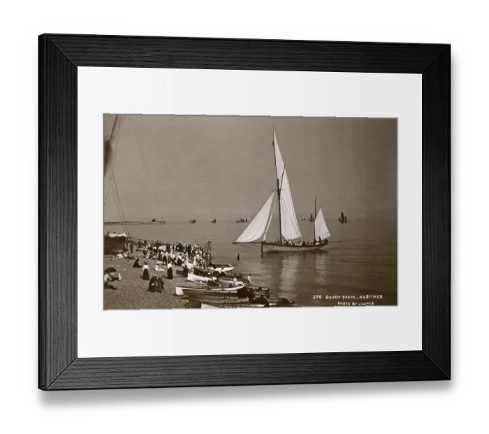 Framed Print : Beach Yacht - Hastings, East Sussex Framed Print : Beach Yacht - Hastings, East Sussex