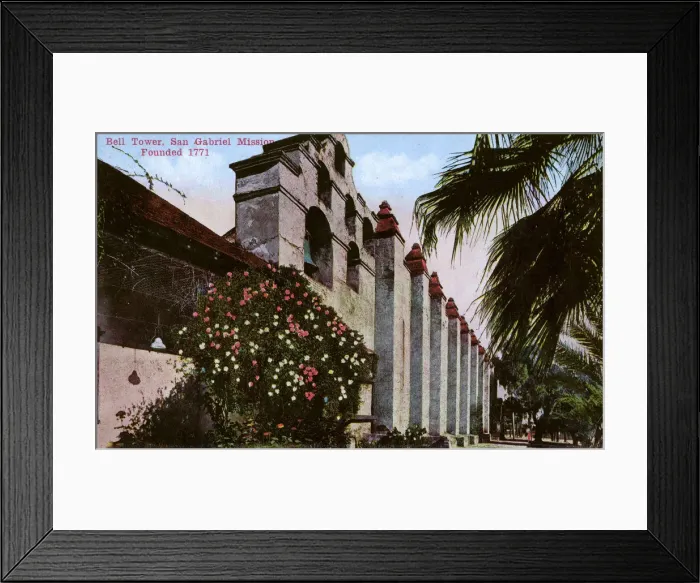 Framed Print : Bell Tower - Mission San Gabriel Arcangel, California, USA Framed Print : Bell Tower - Mission San Gabriel Arcangel, California, USA
