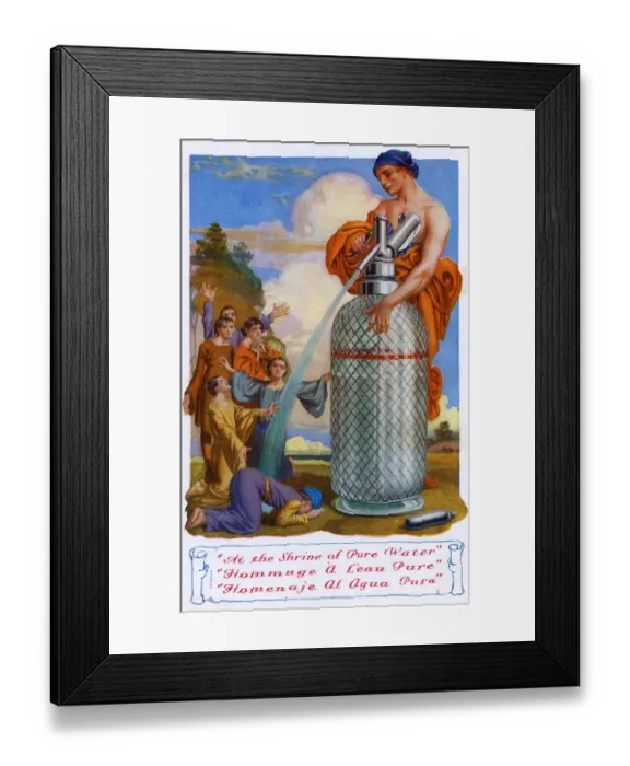 Framed Print : French Advertising Postcard - Mineral Water Gas Soda Stream Framed Print : French Advertising Postcard - Mineral Water Gas Soda Stream