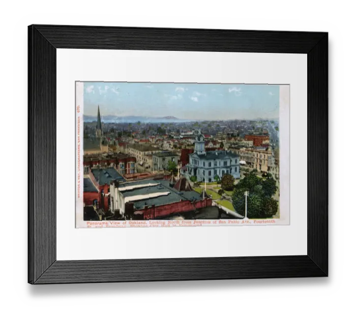Framed Print : Oakland on east side of San Francisco Bay, California, USA Framed Print : Oakland on east side of San Francisco Bay, California, USA