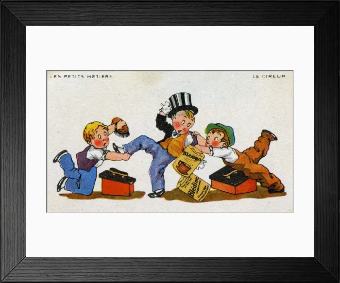 Framed Print : Two Shoeshine boys fighting over a potential customer Framed Print : Two Shoeshine boys fighting over a potential customer