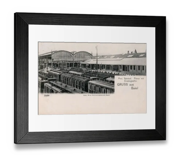 Framed Print : Platforms and terminal Building - Basel Station, Switzerland Framed Print : Platforms and terminal Building - Basel Station, Switzerland
