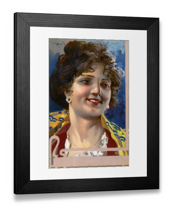 Framed Print : Jovial Italian Woman - Portrait - smiling Framed Print : Jovial Italian Woman - Portrait - smiling