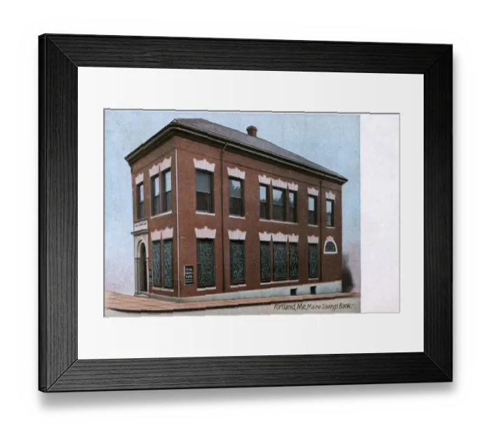 Framed Print : Maine Savings Bank - Portland, Maine, USA