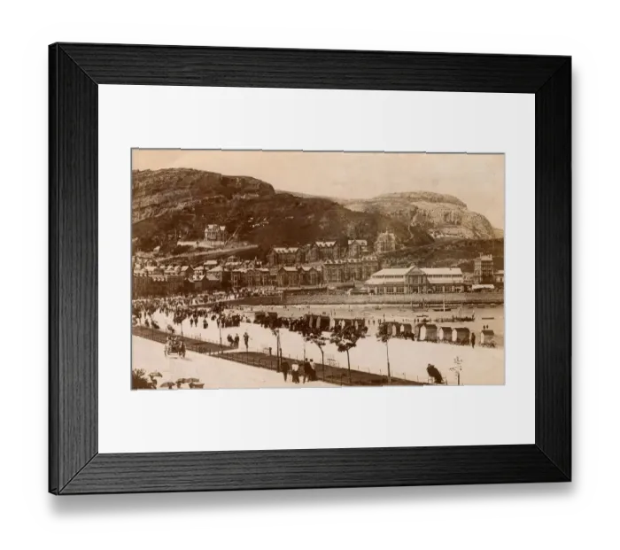 Framed Print : Llandudno, North Wales - with Bathing Machines on beach Framed Print : Llandudno, North Wales - with Bathing Machines on beach