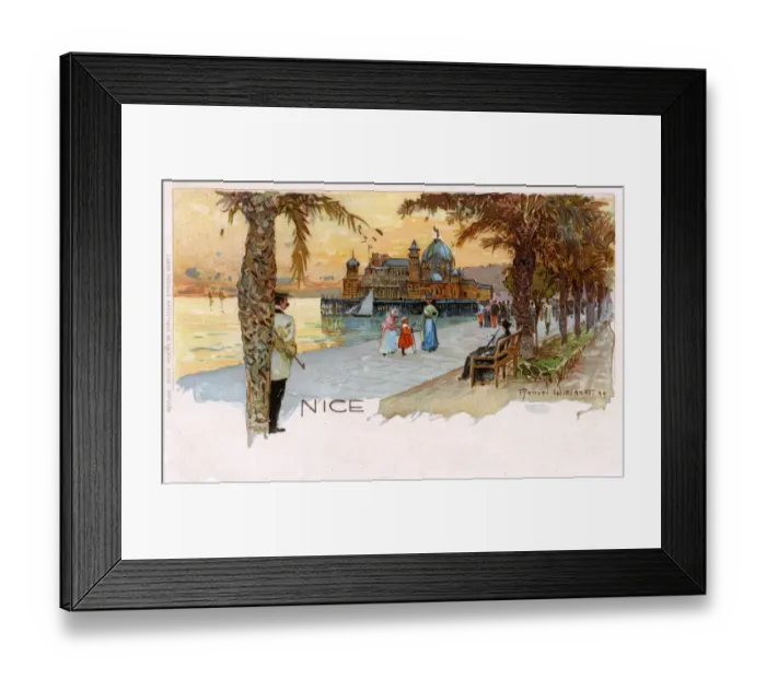 Framed Print : Seafront at Nice with view of the Palais de la Jetee Framed Print : Seafront at Nice with view of the Palais de la Jetee