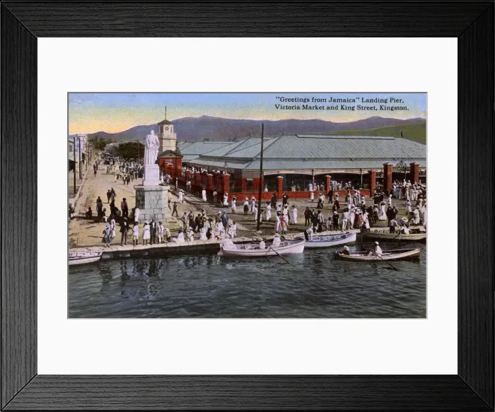 Framed Print : Greetings from Jamaica Landing Pier, Kingston Framed Print : Greetings from Jamaica Landing Pier, Kingston