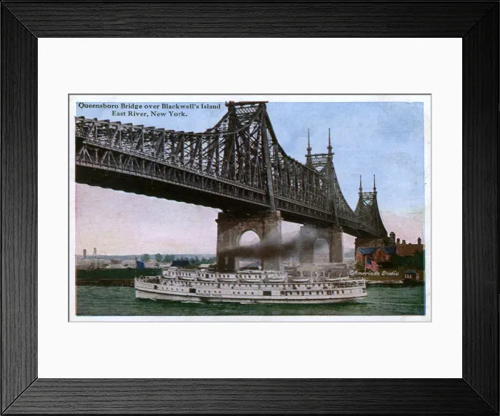 Framed Print : Queensboro Bridge, Blackwells Island, East River, New York Framed Print : Queensboro Bridge, Blackwells Island, East River, New York