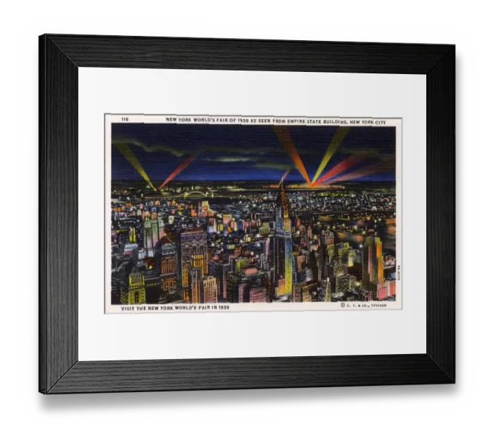 Framed Print : New York Skyline Illuminations - New York Worlds Fair