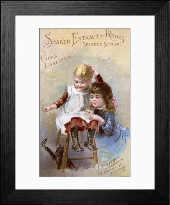 Framed Print : Shaker Extract of Roots (Seigels Syrup) - cures Dyspepsia Framed Print : Shaker Extract of Roots (Seigels Syrup) - cures Dyspepsia