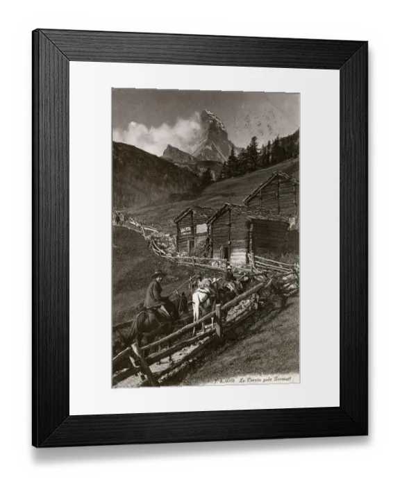 Framed Print : Trekking up a pack Horse Trail - near Zermatt, Switzerland Framed Print : Trekking up a pack Horse Trail - near Zermatt, Switzerland