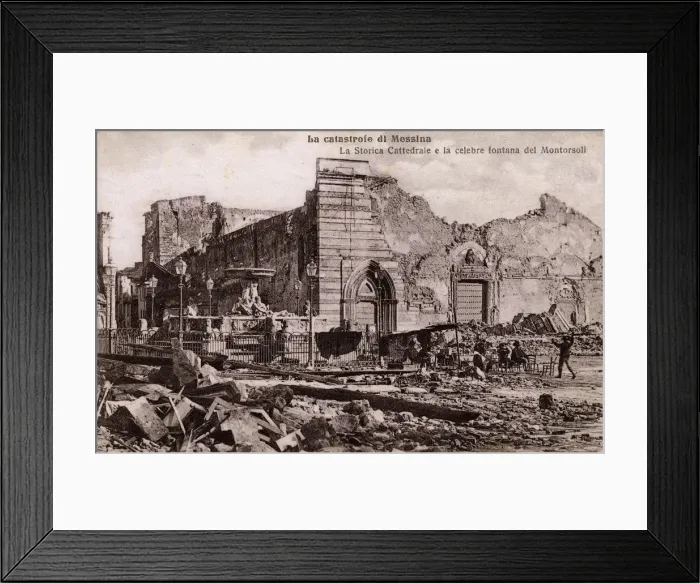 Framed Print : Earthquake - Damage to the Cathedral, Messina, Sicily Framed Print : Earthquake - Damage to the Cathedral, Messina, Sicily