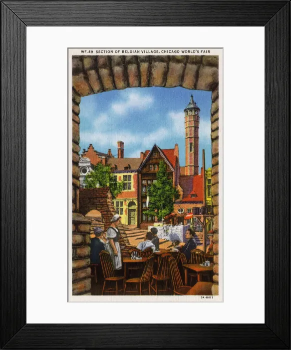 Framed Print : Chicago Worlds Fair - Section of the Belgian Village Framed Print : Chicago Worlds Fair - Section of the Belgian Village