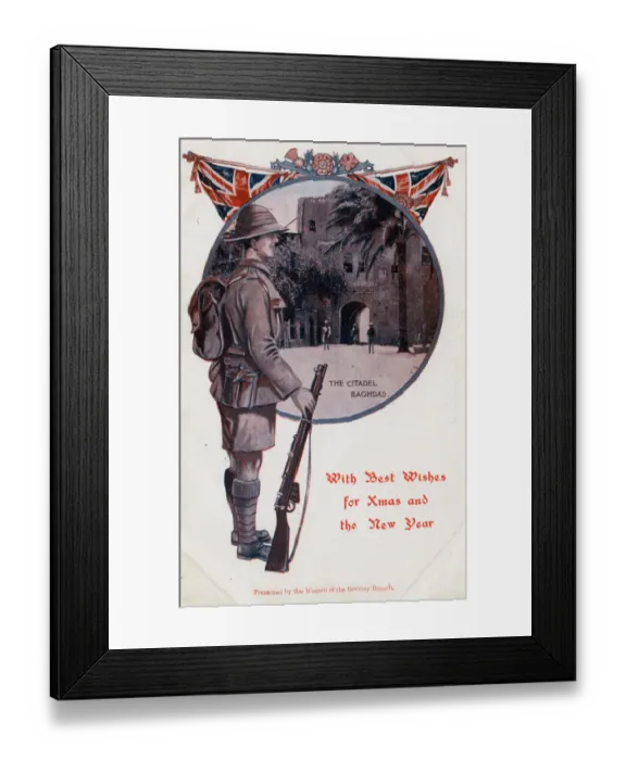Framed Print : The Citadel, Baghdad, Iraq - WWI Xmas card Framed Print : The Citadel, Baghdad, Iraq - WWI Xmas card