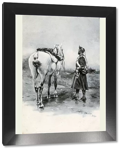 Spanish Cavalryman and his white steed