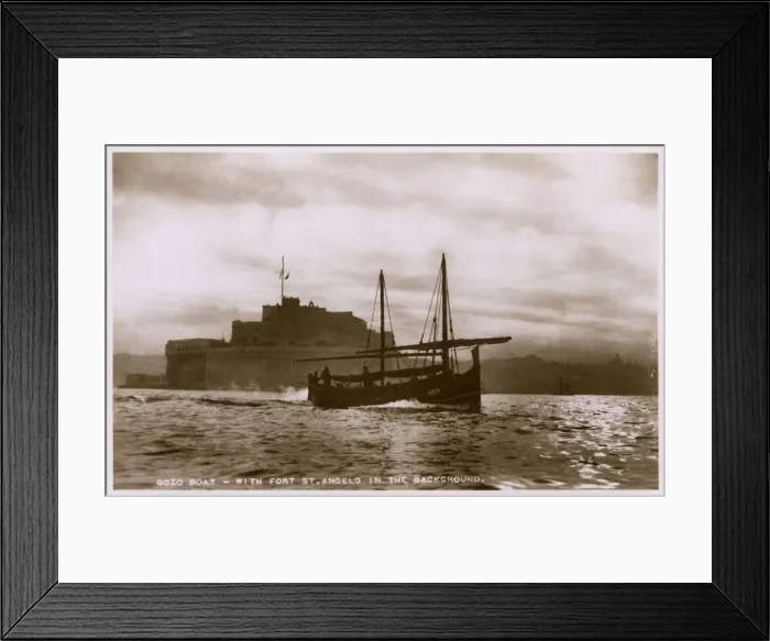 Framed Print : The Boat to Gozo with Fort St. Angelo in background Framed Print : The Boat to Gozo with Fort St. Angelo in background