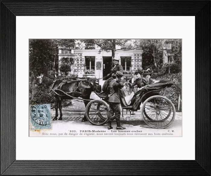 Framed Print : Modern-day Paris - Female Coach Driver Framed Print : Modern-day Paris - Female Coach Driver