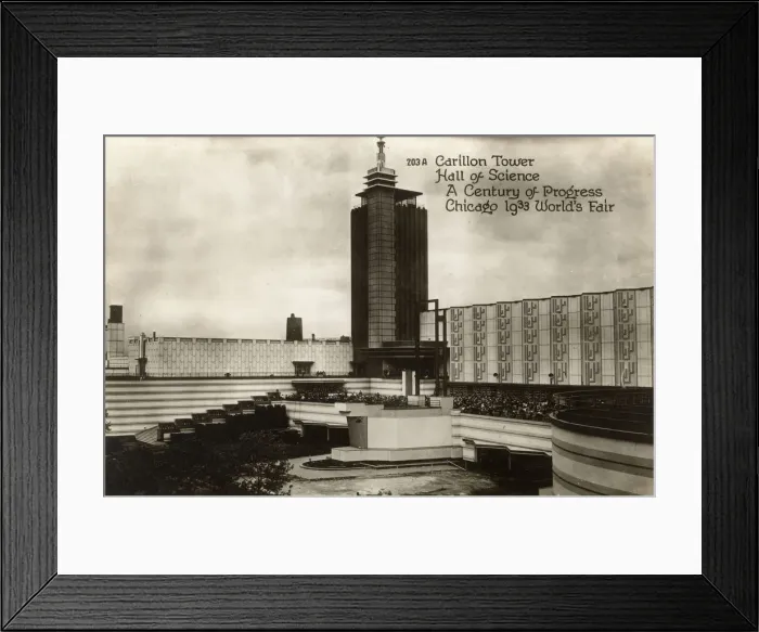 Framed Print : Chicago Worlds Fair - Carillon Tower, Hall of Science Framed Print : Chicago Worlds Fair - Carillon Tower, Hall of Science
