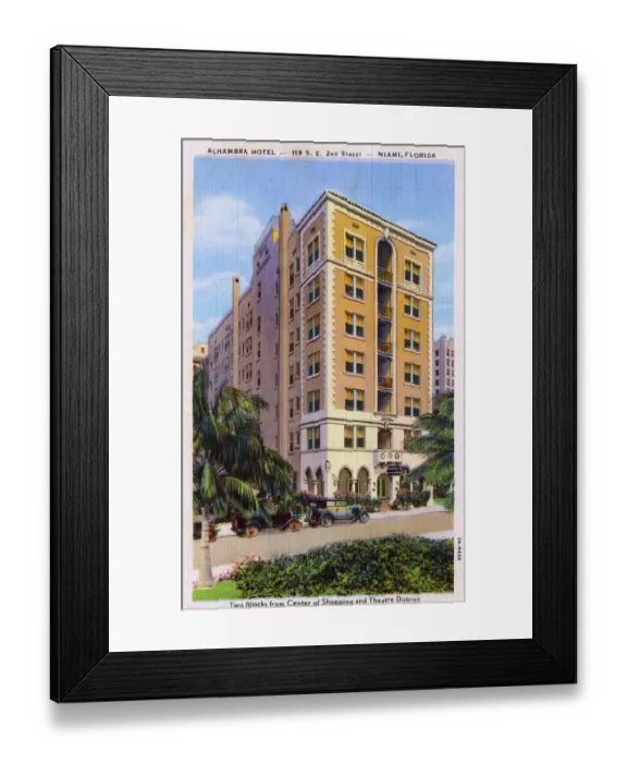 Framed Print : Alhambra Hotel - 119 SE 2nd Street - Miami, Florida Framed Print : Alhambra Hotel - 119 SE 2nd Street - Miami, Florida