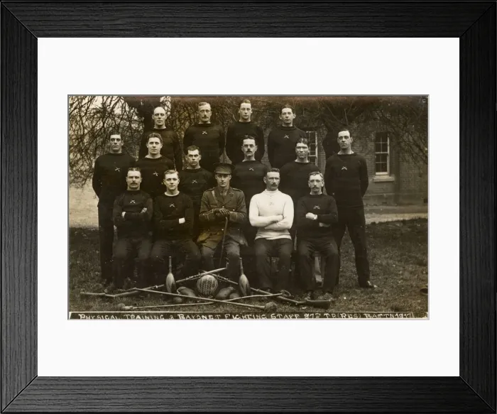 Framed Print : Physical Training and Bayonet Fighting Staff 97th TR Batt Framed Print : Physical Training and Bayonet Fighting Staff 97th TR Batt