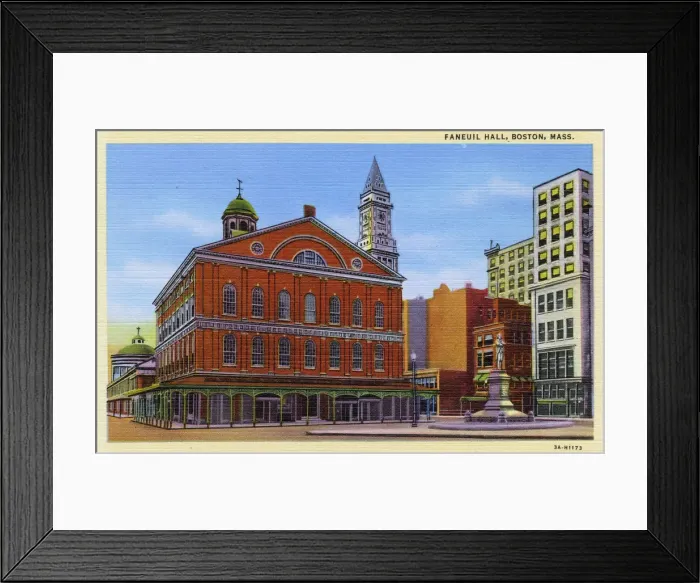 Framed Print : Faneuil Hall, Custom House - Boston, Massachusetts Framed Print : Faneuil Hall, Custom House - Boston, Massachusetts