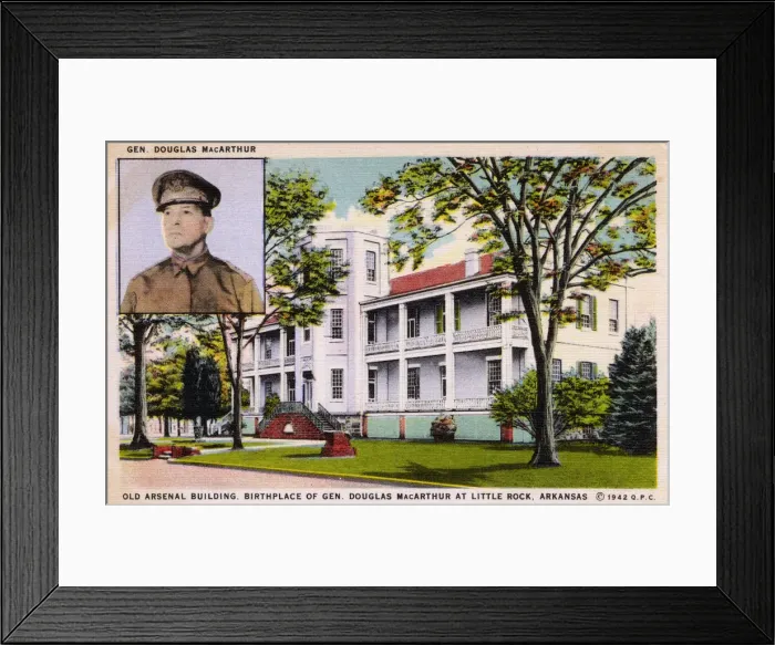 Framed Print : Birthplace of General D MacArthur - Little Rock, Arkansas Framed Print : Birthplace of General D MacArthur - Little Rock, Arkansas