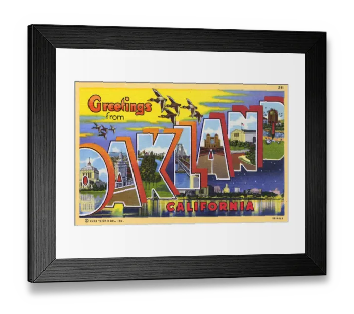 Framed Print : Place Name Large Letter Card - Oakland, California Framed Print : Place Name Large Letter Card - Oakland, California