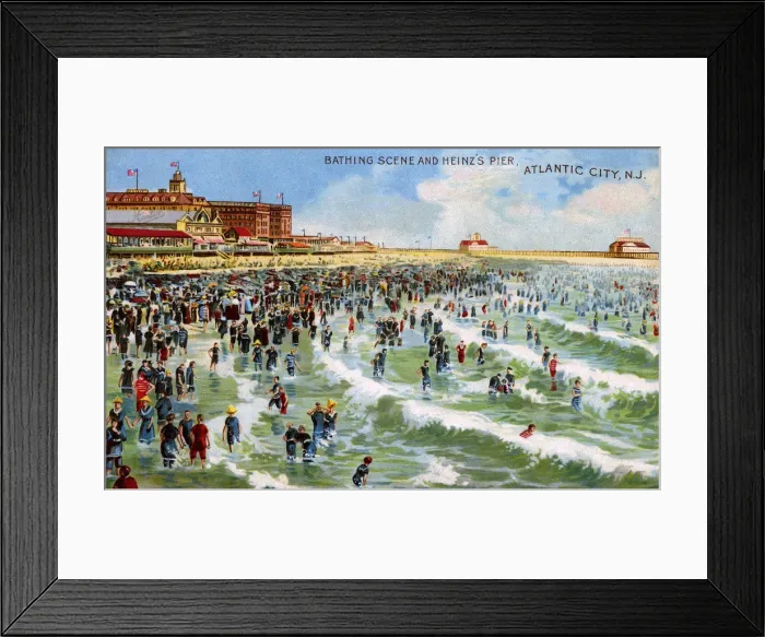 Framed Print : Bathing Scene - Atlantic City, USA Framed Print : Bathing Scene - Atlantic City, USA