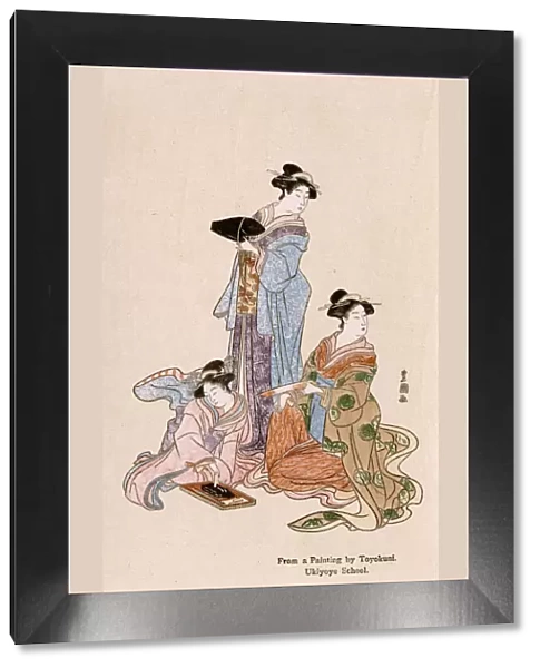 Three Japanese women - painting by Utagawa Toyokuni
