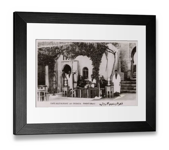 Framed Print : Cafe Restaurant des Oudaya at Rabat, Morocco Framed Print : Cafe Restaurant des Oudaya at Rabat, Morocco