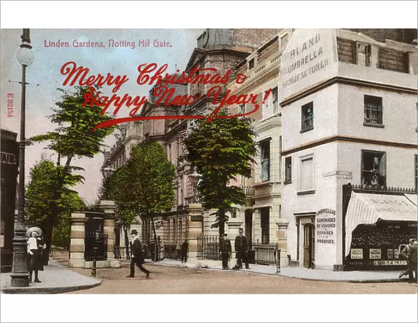 Linden Gardens, Notting Hill Gate, London - Christmas Card