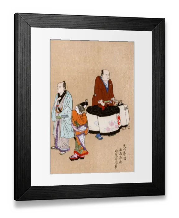 Framed Print : Japanese painting - late 18th century - lantern seller Framed Print : Japanese painting - late 18th century - lantern seller