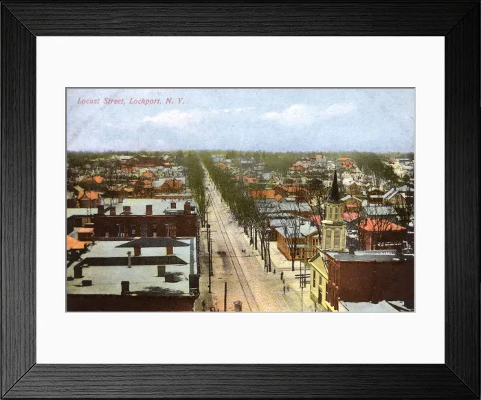 Framed Print : Lockport, Niagara County, New York, USA - Locust Street Framed Print : Lockport, Niagara County, New York, USA - Locust Street