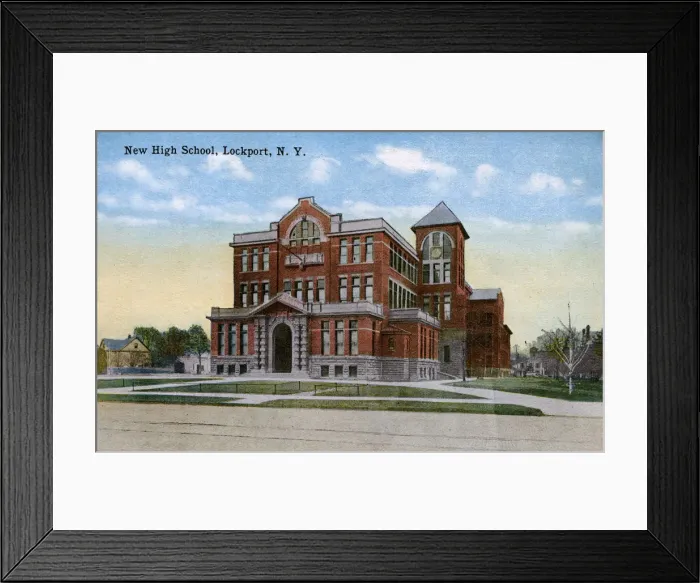 Framed Print : Lockport, Niagara County, New York, USA - New High School Framed Print : Lockport, Niagara County, New York, USA - New High School