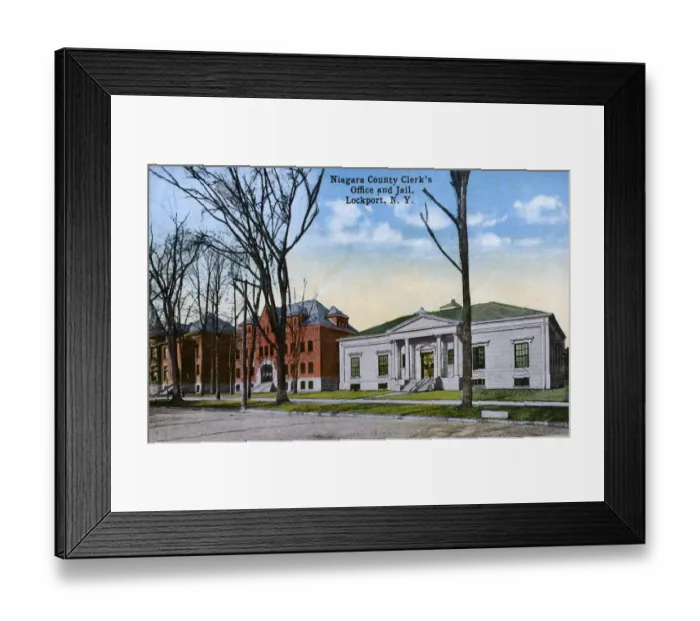 Framed Print : Lockport, New York, USA - County Clerks Office and Jail Framed Print : Lockport, New York, USA - County Clerks Office and Jail