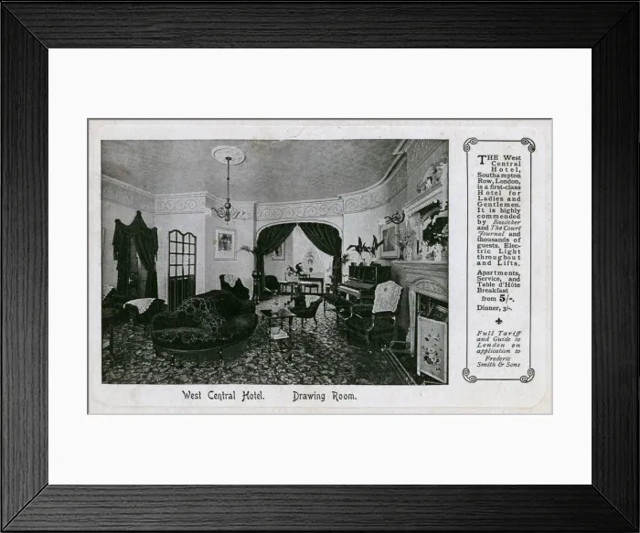 Framed Print : The Drawing Room of the West Central Hotel, London Framed Print : The Drawing Room of the West Central Hotel, London