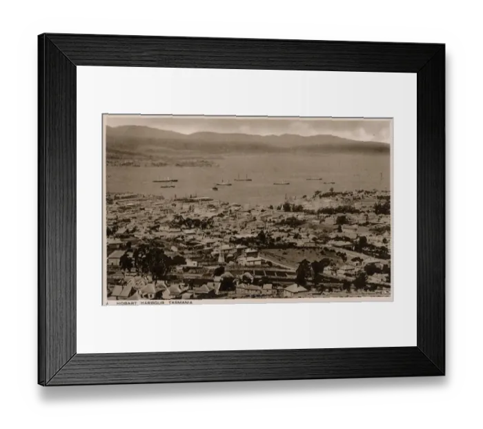 Framed Print : Australia - Hobart Harbour, Tasmania - Birds Eye View Framed Print : Australia - Hobart Harbour, Tasmania - Birds Eye View
