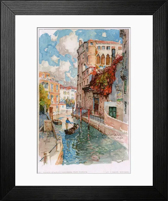 Framed Print : Venice, Italy - Rio SanTrovaso and Palace Framed Print : Venice, Italy - Rio SanTrovaso and Palace