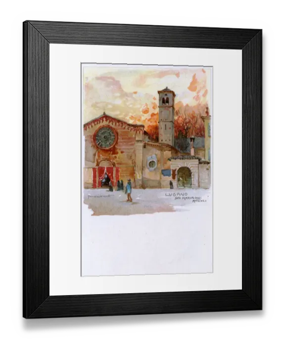 Framed Print : Lugano, Switzerland - Church of Santa Maria degli Angioli