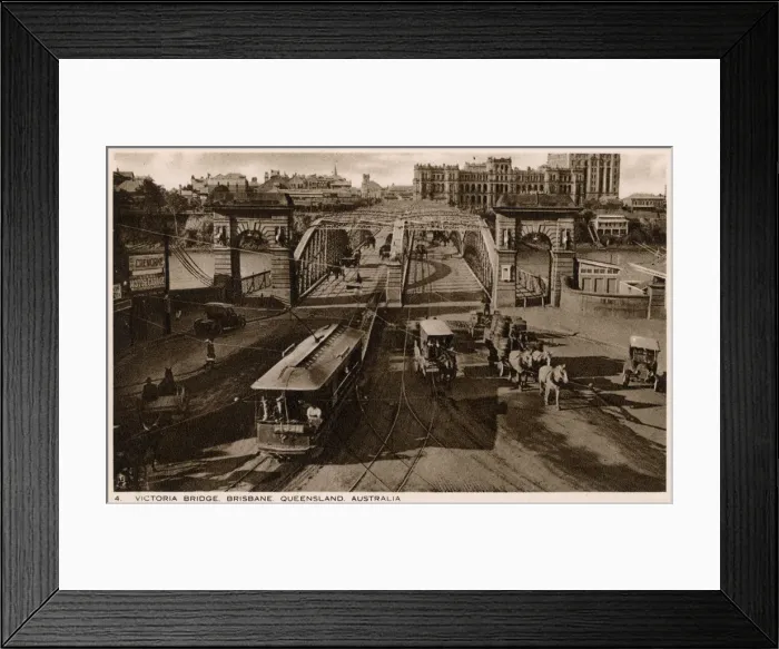 Framed Print : Australia - Victoria Bridge, Brisbane, Queensland Framed Print : Australia - Victoria Bridge, Brisbane, Queensland
