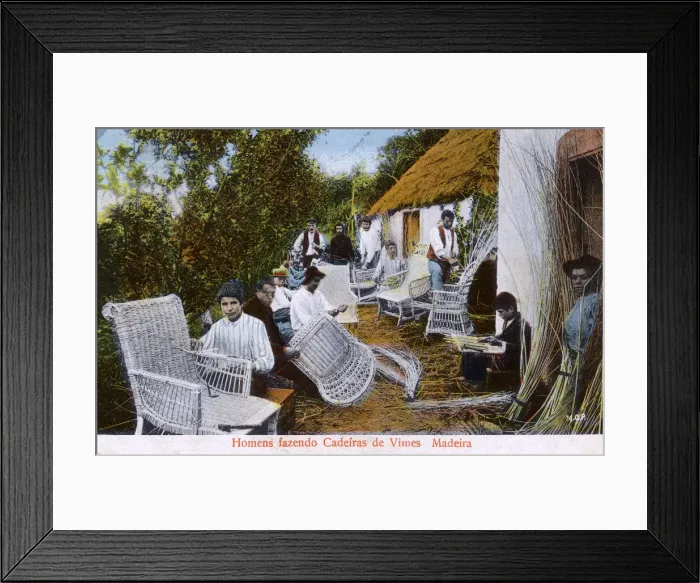 Framed Print : Men Making Wicker Chairs - Madeira, Portugal Framed Print : Men Making Wicker Chairs - Madeira, Portugal